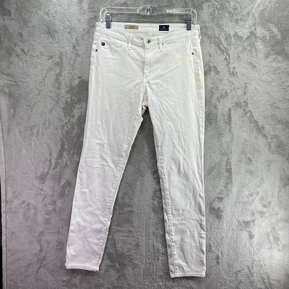 AG Adriano Goldschmied Prima Jeans Womens 29 White Mid Rise Cigarette Skinny EUC